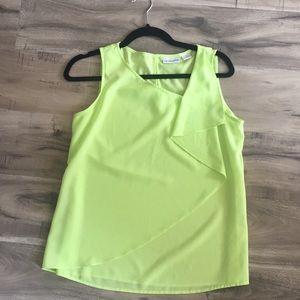 Neon ruffle tank top